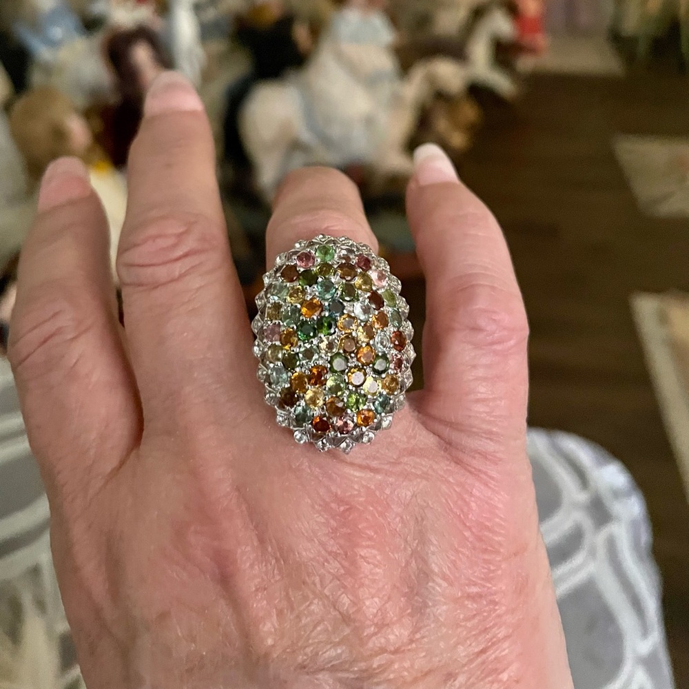 Multi Gemstone Statement Ring - image 2